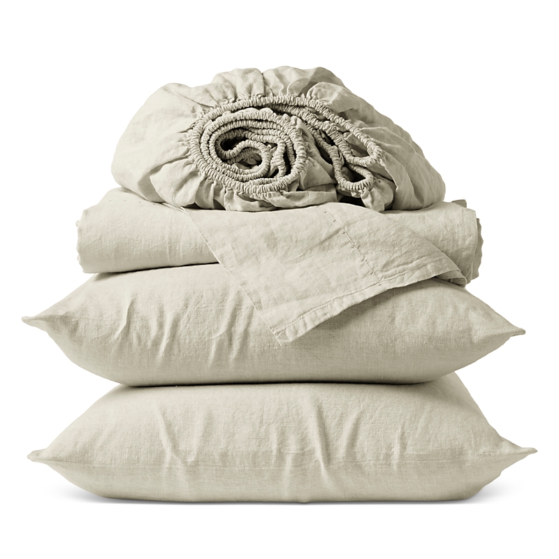 Coyuchi Relaxed 4 Piece Linen Sheet Set, California King In Chambray
