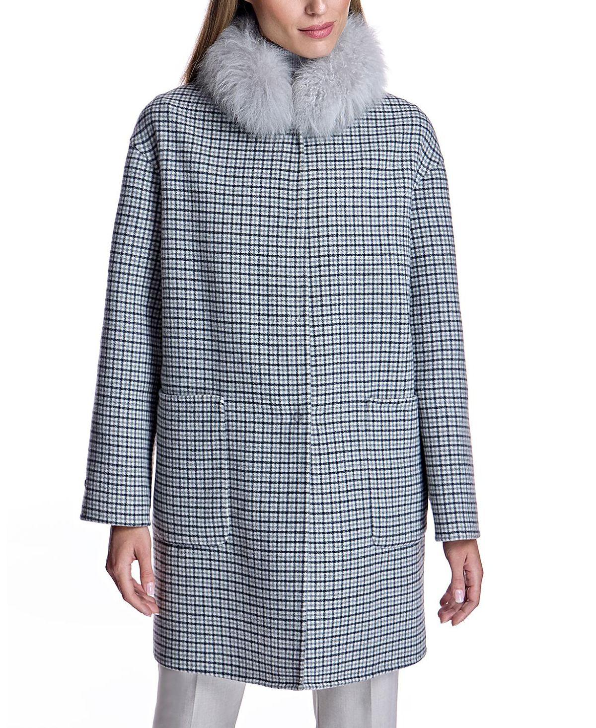 Maximilian Reversible Check Woolblend Coat