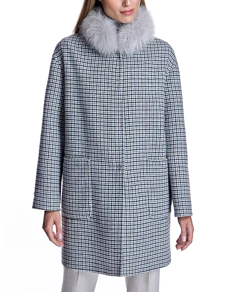 Maximilian Reversible Check Woolblend Coat