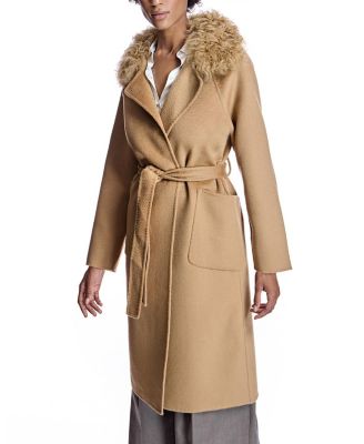 Belted Wool Coat with Collar