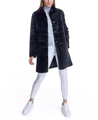 Reversible Seam-Out Shearling Shortcoat