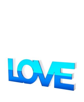 Tara Wilson Designs Love Mirrored Blue Stand Alone Shelf Decor