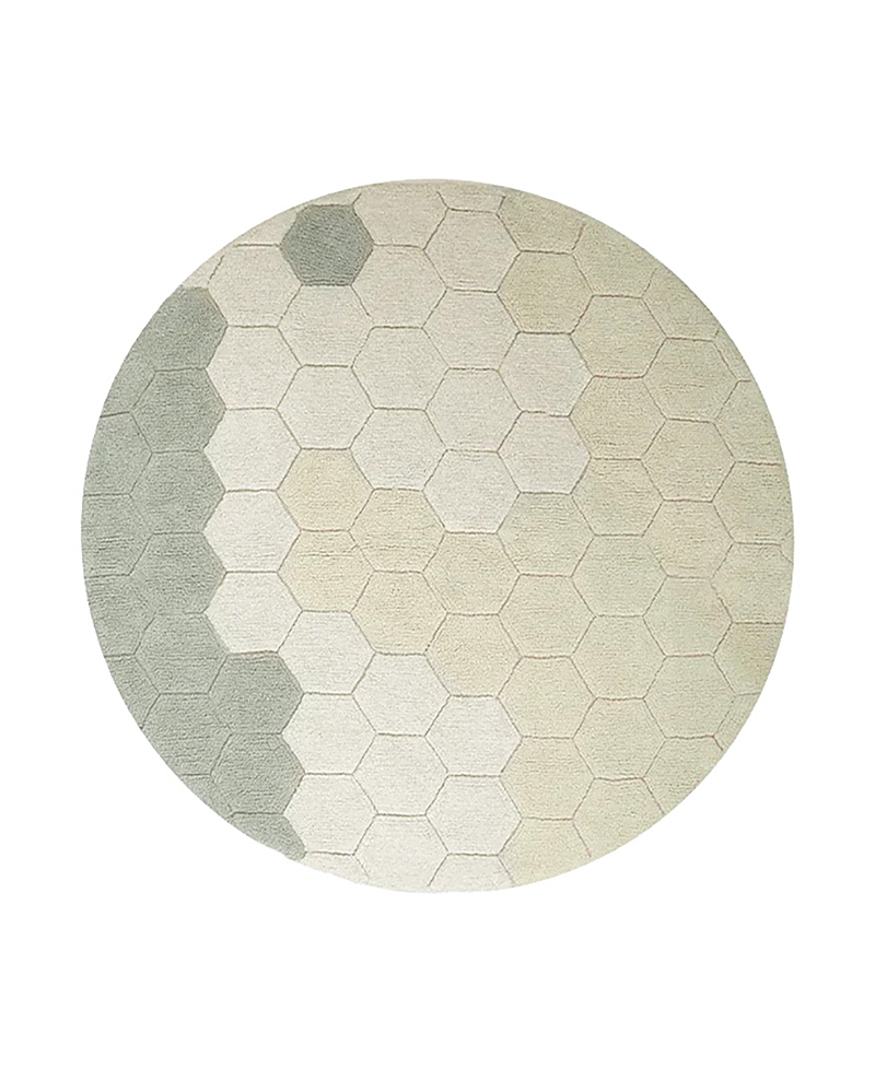 Lorena Canals Planet B Washable Round Honeycomb Round Area Rug, 4'7 X 4'7 In Teal