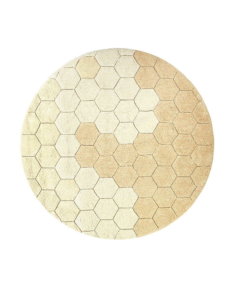 Lorena Canals Planet B Washable Round Honeycomb Round Area Rug, 4'7 X 4'7 In Golden