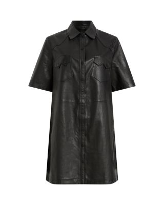 Rock Leather Shirt Dress