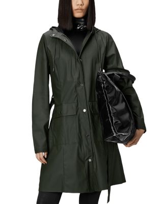 Curve Hooded Belted Waterproof Jacket