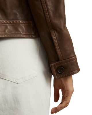 【海外限定】REISSレザージャケット☆Hanson Leather Trucker Ja Buy Reiss Neutral Hanson Leather Trucker Jacket from Next USA