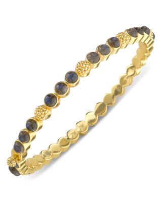 Berry Blue Labradorite Petite Hinged Bangle Bracelet