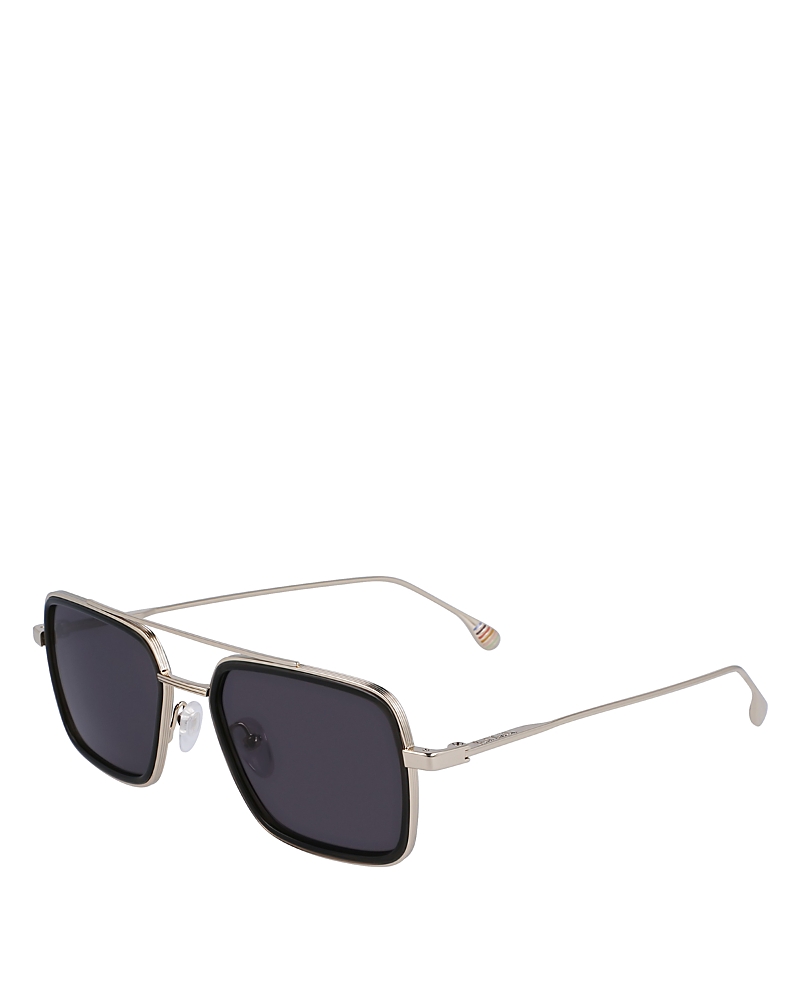 Paul Smith Hugon Navigator Sunglasses, 52mm In Gold/gray Solid