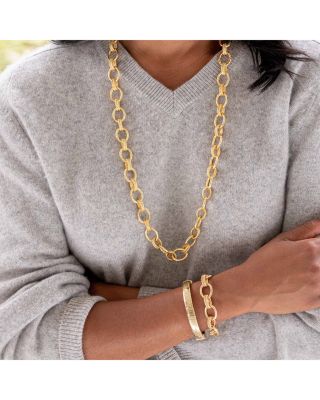 Cleopatra Regal Link Chain Necklace, 32"