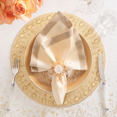 Dew Drops Placemat in Gold Tone