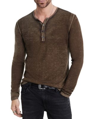 John Varvatos - Christie Reversible Regular Fit Long Sleeve Silk Henley