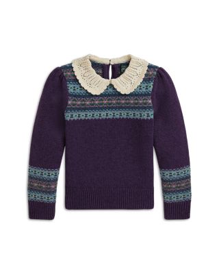 Ralph Lauren - Girls' Wool, Nylon & Cotton Fair Isle Sweater - Little Kid, Big Kid