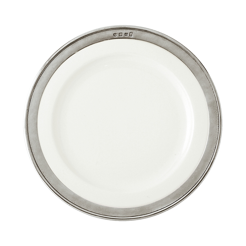 Match Convivio Dinner Plate In Pewter/white