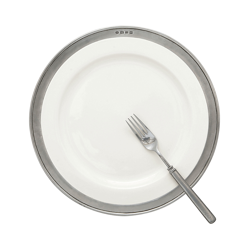 Match Convivio Buffet Plate In Pewter/white