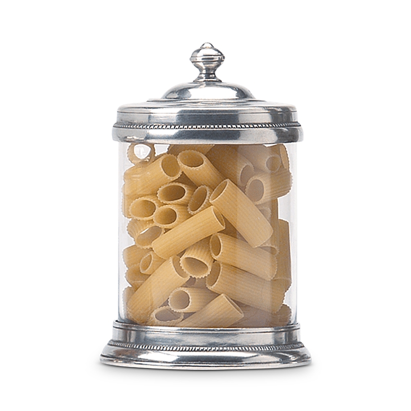 Match Medium Glass Canister In Pewter