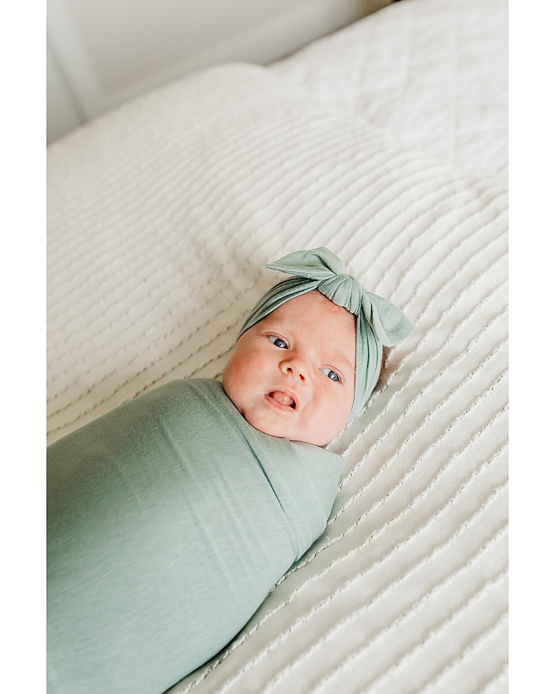 Copper Pearl Briar Swaddle Blanket In Green