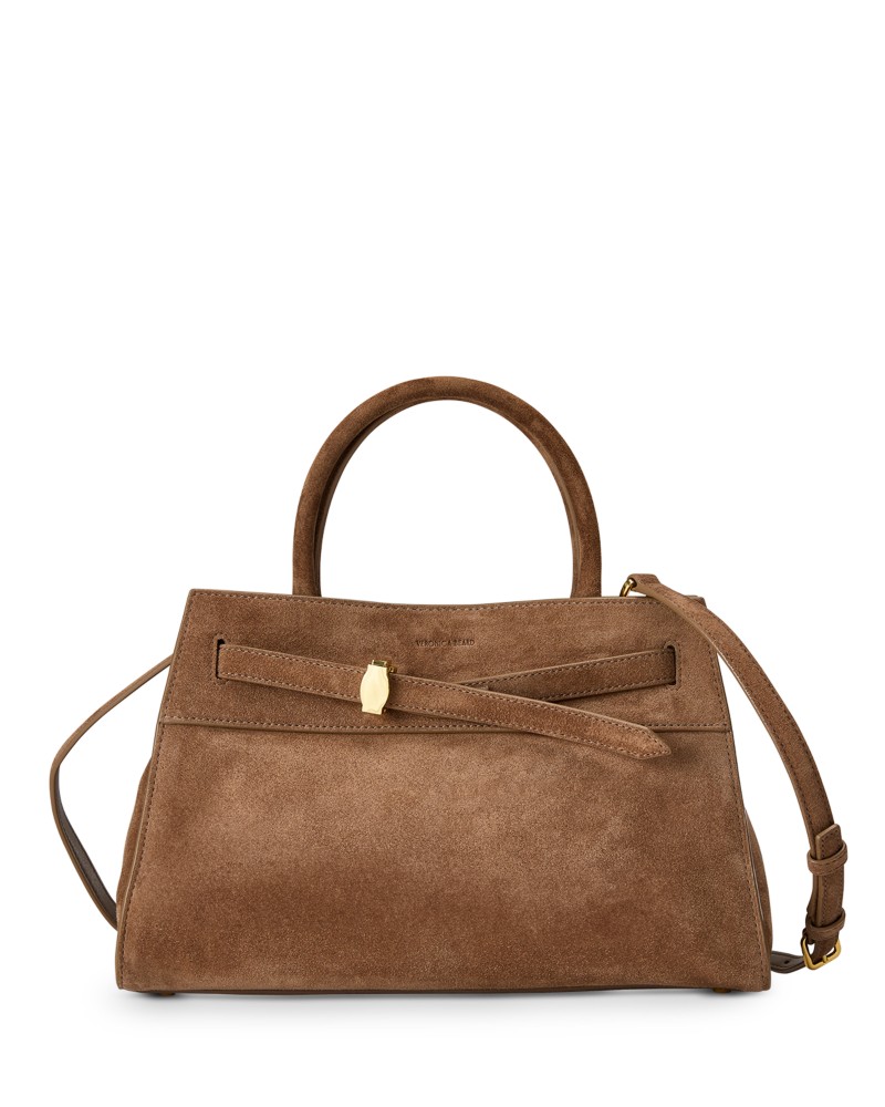 Veronica Beard Medium Suede Dash Bag in Bark