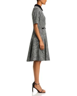 Metallic Tweed Flounce Dress