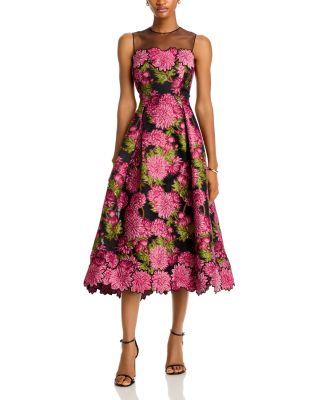 Teri Jon by Rickie Freeman - Floral Jacquard Fit & Flare Dress