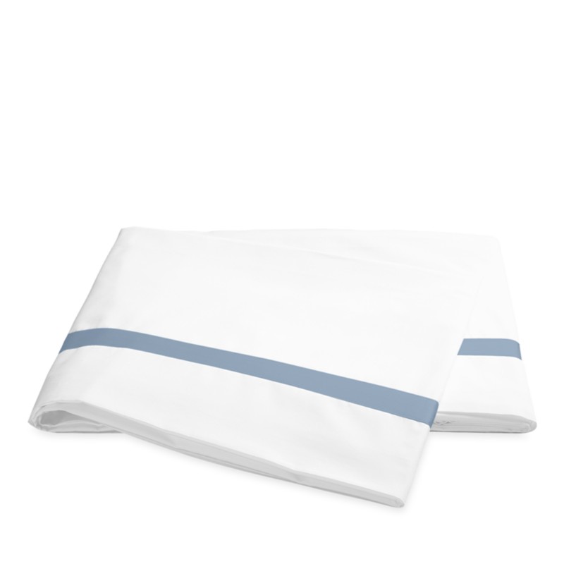 Matouk Lowell Flat Sheet, Twin in Hazyblue