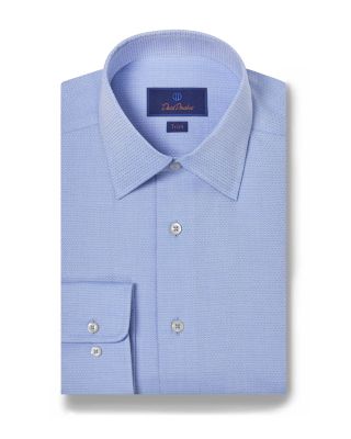 David Donahue - Cotton Micro Dobby Trim Fit Dress Shirt