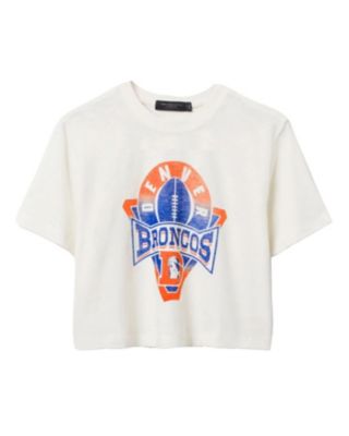 Junk Food Clothing - Women's NFL Denver Broncos Mock Neck Crop Tee