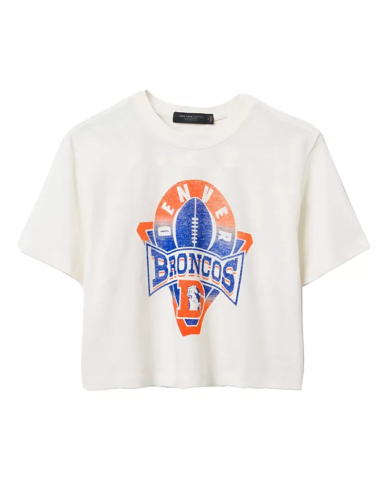Junk Food Clothing Women's Nfl Denver Broncos Mock Neck Crop Tee