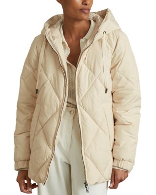 REISS - Thea Short Puffer Coat Front Zip