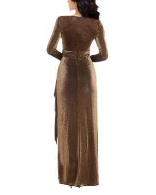 Shania Metallic Draped Mermaid Gown