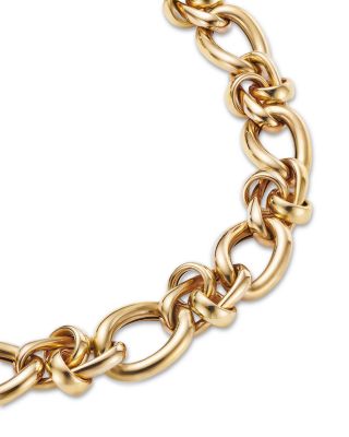 Mixed Size Polish Link Bracelet in 14K Yellow Gold