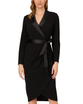 【海外限定】AdriannaPapell ドレス☆Pearl Wrap Blazer Black S Pearl Wrap Blazer Short Dress In Black - Adrianna Papell