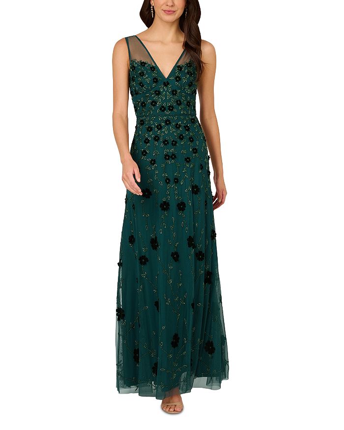 Adrianna Papell Beaded Sleeveless Gown Bloomingdale s
