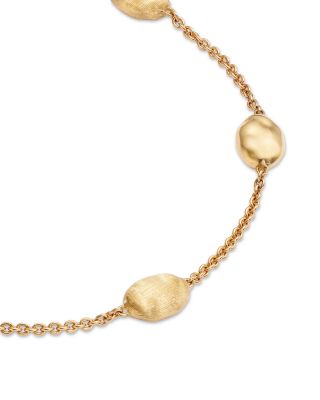 18K Yellow Gold Siviglia Polished &amp; Textured Hammered Station Link Bracelet - Exclusive