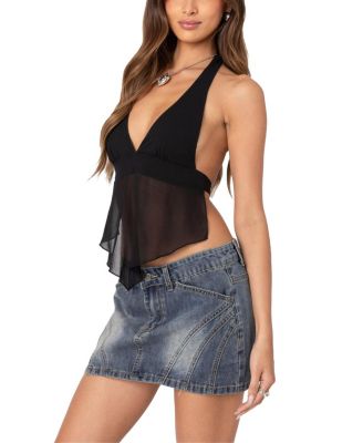 Ethereal Sheer Chiffon Halter Top