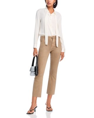 Kendra High Rise Cropped Flared Jeans in Rye Coated