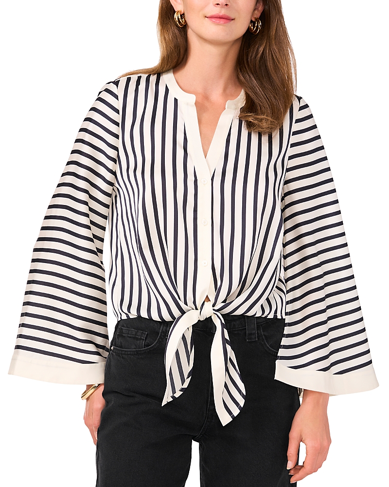 VINCE CAMUTO STRIPED BUTTON FRONT SHIRT
