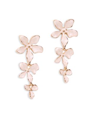 Shashi Blossom Drop Resin Earrings in 14k Gold Plated Sterling Silver