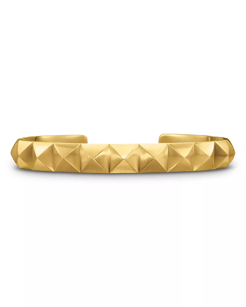 David Yurman Men's Pyramid Cuff Bracelet in 18K Yellow Gold, 9.3mm