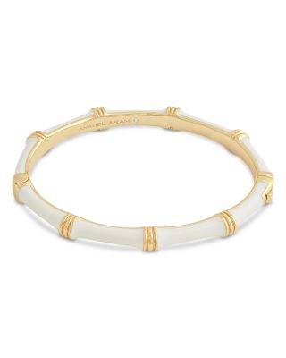 Anabel Aram - Enamel Bamboo Shaped Hinge Bangle Bracelet