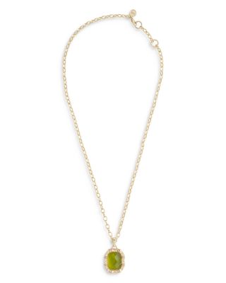 Bamboo Stone Pendant Necklace in 18K Gold Plated, 18"- 20"