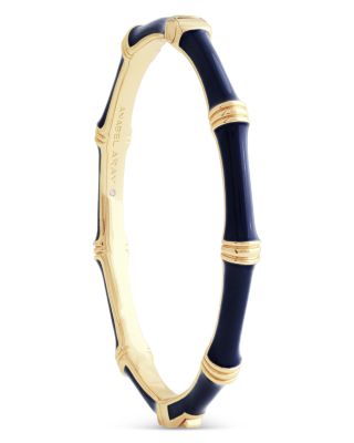 Enamel Bamboo Shaped Hinge Bangle Bracelet