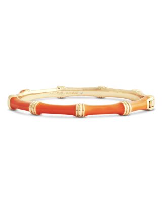 Enamel Bamboo Shaped Hinge Bangle Bracelet