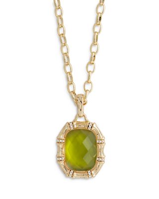 Anabel Aram - Bamboo Stone Pendant Necklace in 18K Gold Plated, 18"- 20"