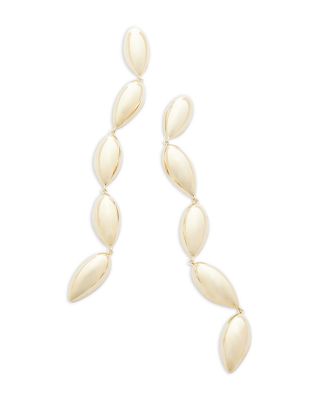 Dee Polished Pear Shoulder Sweeping Linear Drop Earrings