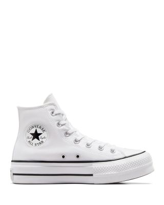 Women's Chuck Taylor All Star Hi Top Black & White Platform Sneakers