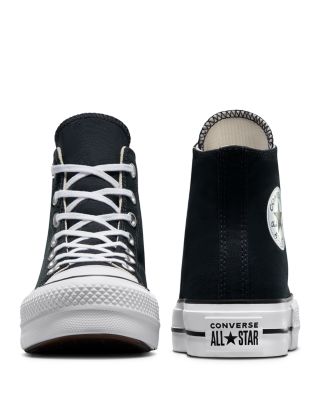 Women's Chuck Taylor All Star Hi Top Black & White Platform Sneakers