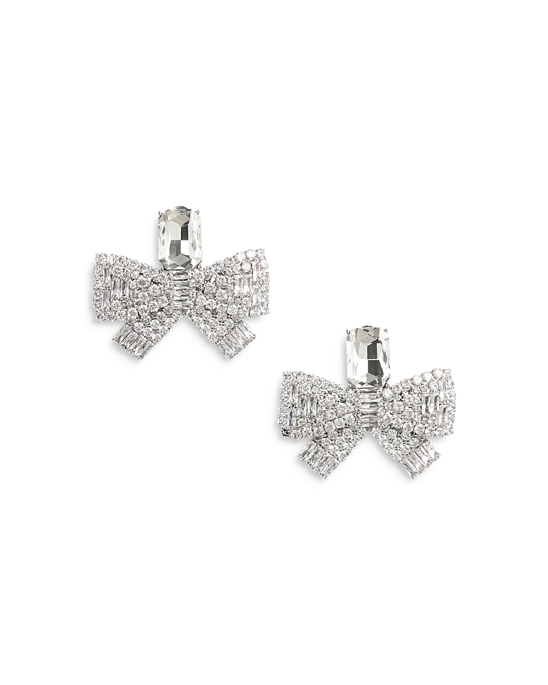 SELF-PORTRAIT SELF-PORTRAIT SMALL CRYSTAL BOW CLIP ON EARRINGS