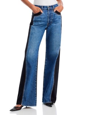 Veronica Beard - Taylor Wide Leg Two Tone Jeans in Blue Moon