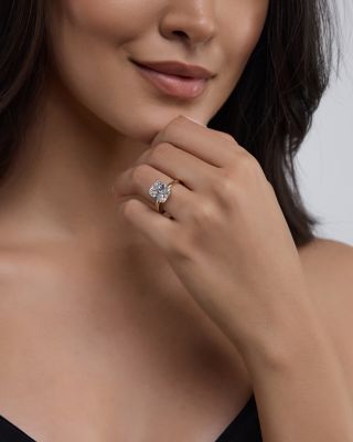 Certified Lab Grown Radiant-Cut Diamond Engagement Ring in 18K Yellow Gold, 3.0 tcw